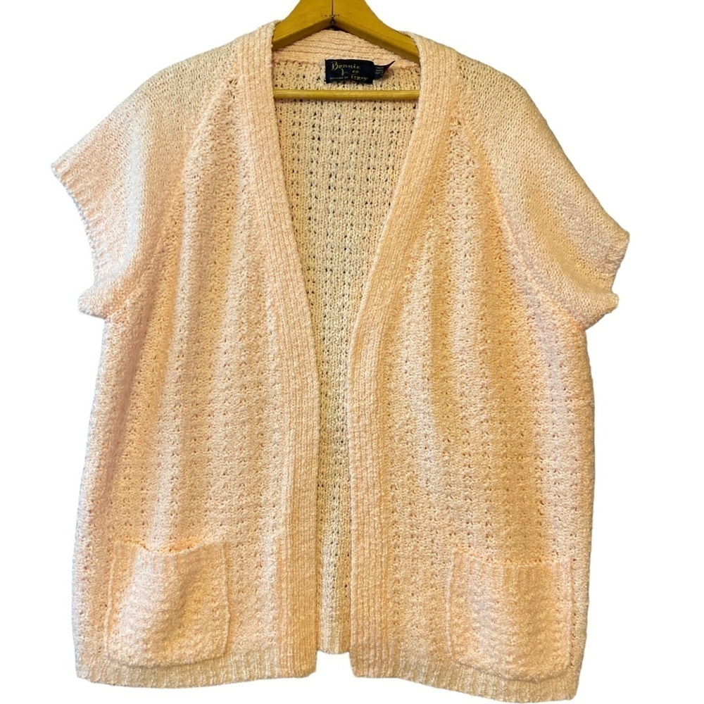 Bonnie Lee Cardigan Iight pink Short Sleeve Sweater Size 44